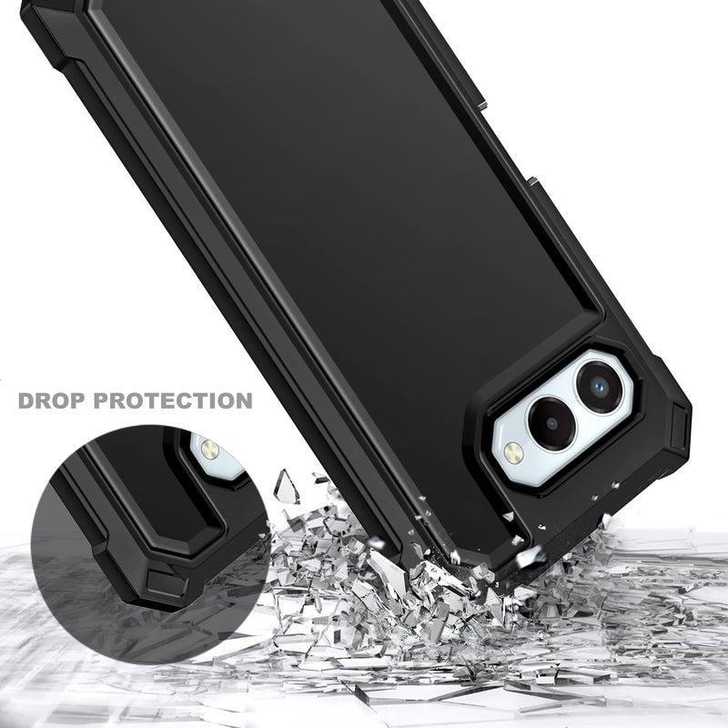 NZND Designed for T-Mobile REVVL 8 Phone Case, Black | with Screen Protector, Full-Body Shockproof Protective Rugged Impact Resist Bumper Cover - Image 5